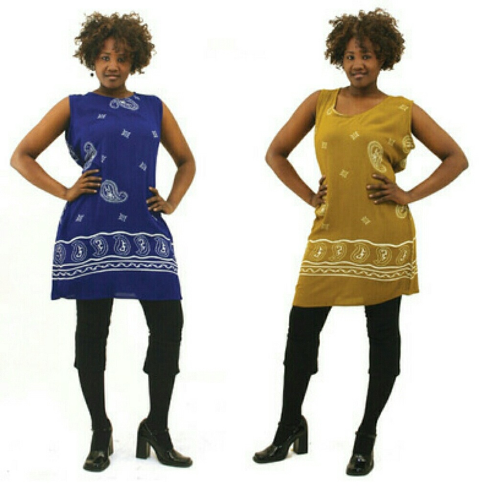 Gold Batik Crinkle Dress